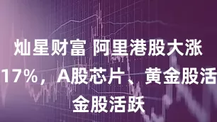 灿星财富 阿里港股大涨超17%，A股芯片、黄金股活跃